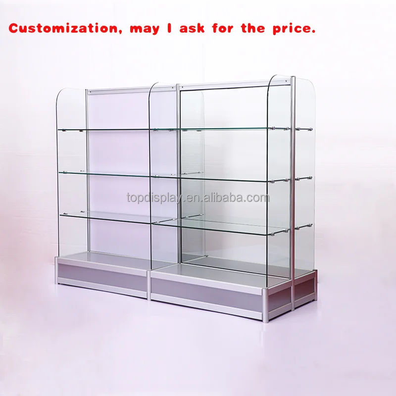 

custom.Luxury Multi-layer Aluminium Glass Display Cabinet Showcases with LED Light