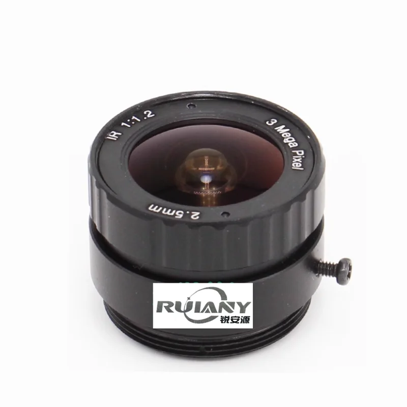 Lente super grande angular CS Interface, arma de monitoramento, lente grande angular, 2,5mm, 1/2.7"