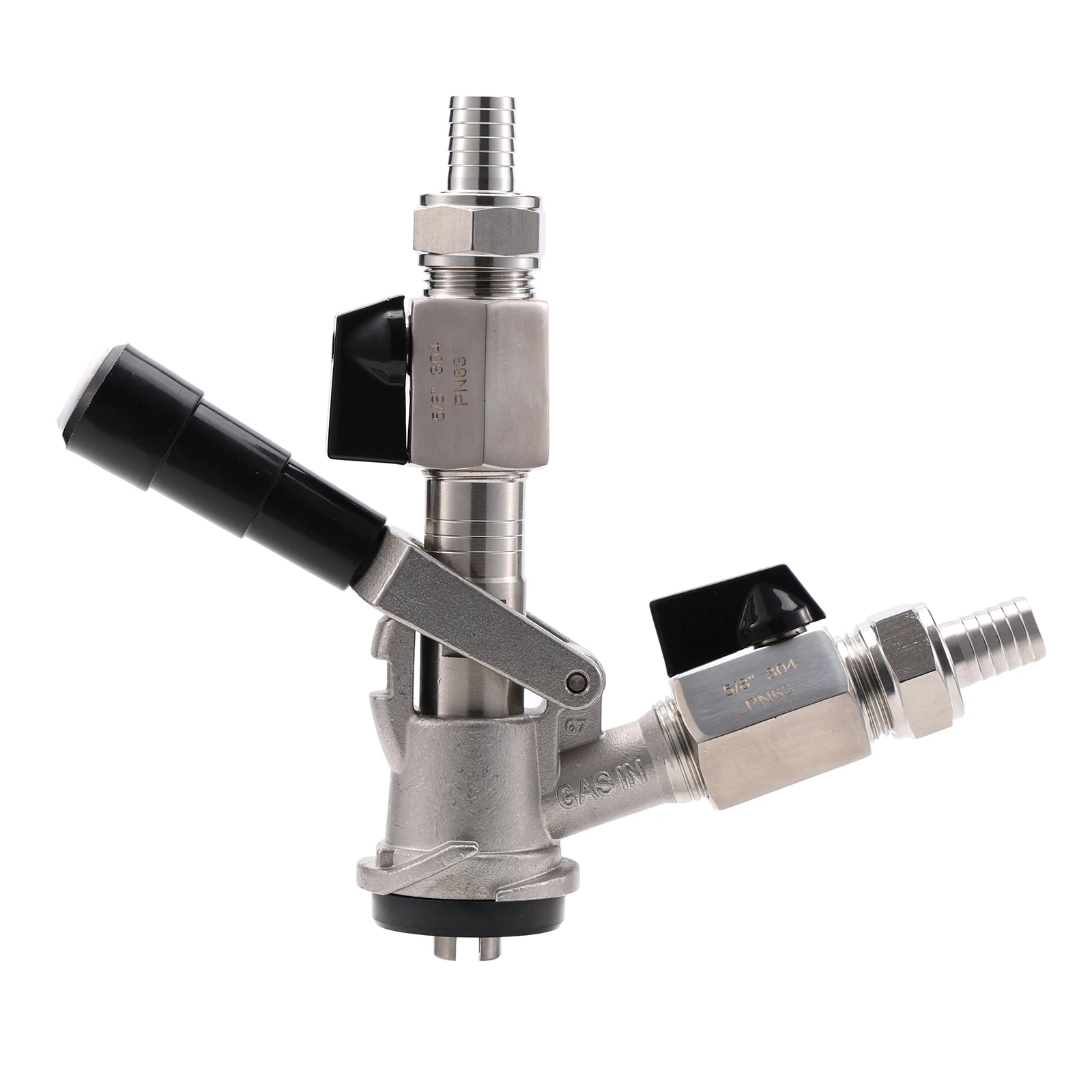 Keg Washing and Filling Coupler with Dual 1/2\