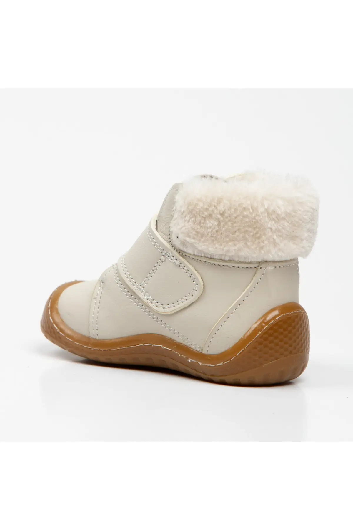 Baby Girl Cream Orthopedic Winter Genuine Leather Furry First Step Shoes