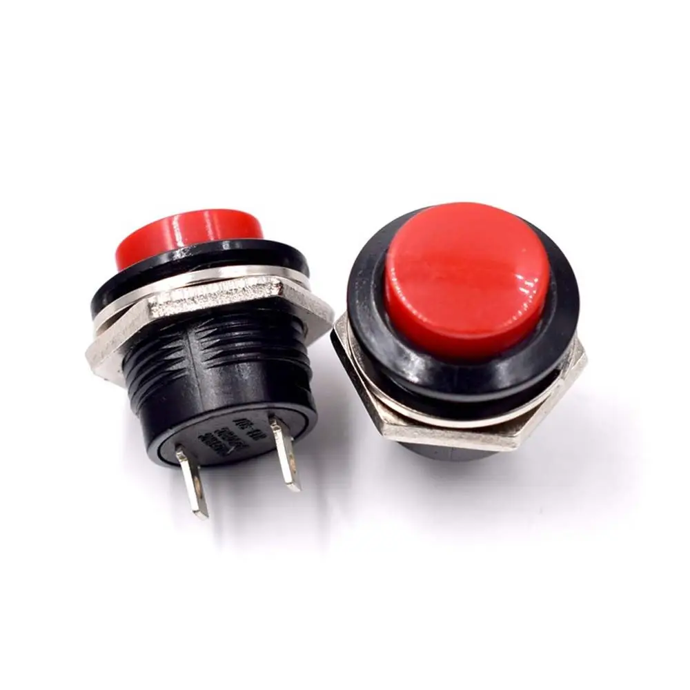 10pcs 16mm Momentary Push Button Switch OFF (ON) Self-reset pushbutton switches 6A/125VAC 3A/250VAC Round Switch R13-507