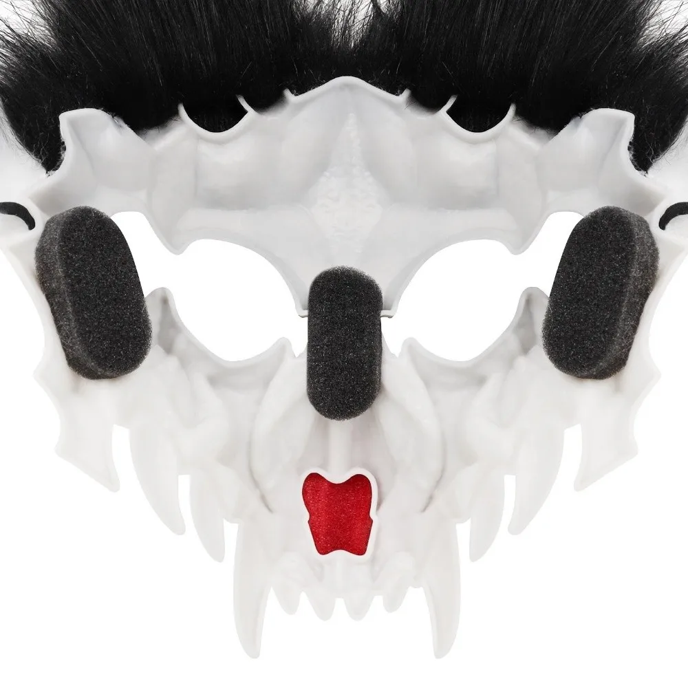 New Plush Faux Fur Fox Mask Fox Nose Soft Texture Animal Mask Eye Openings Furry Ears Furry Mask Halloween Party