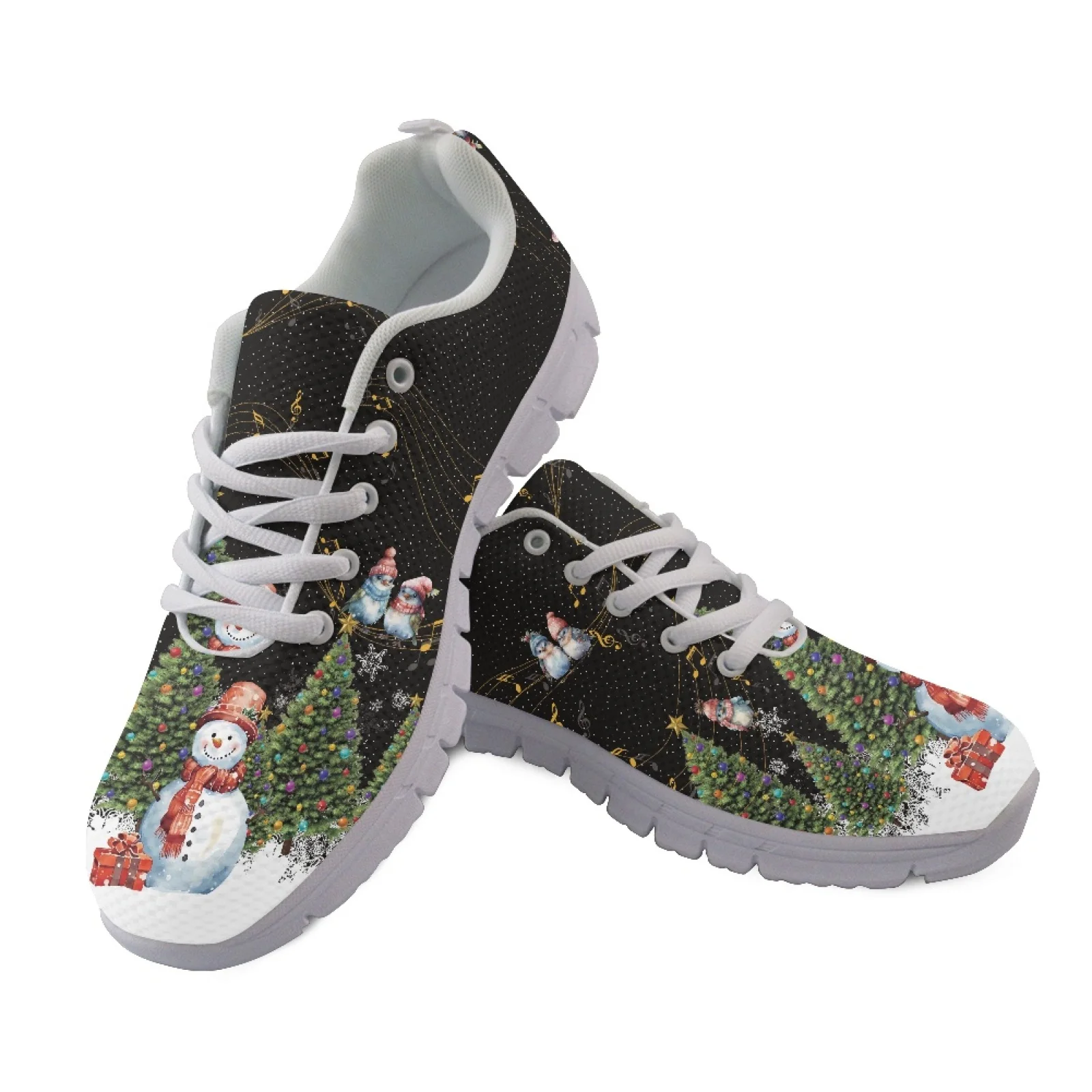 Coloranimal Christmas Winter Snowman Breathable Sports Tennis Shoes for Women Mesh & EVA Sole Running Shoe 2026 Collection