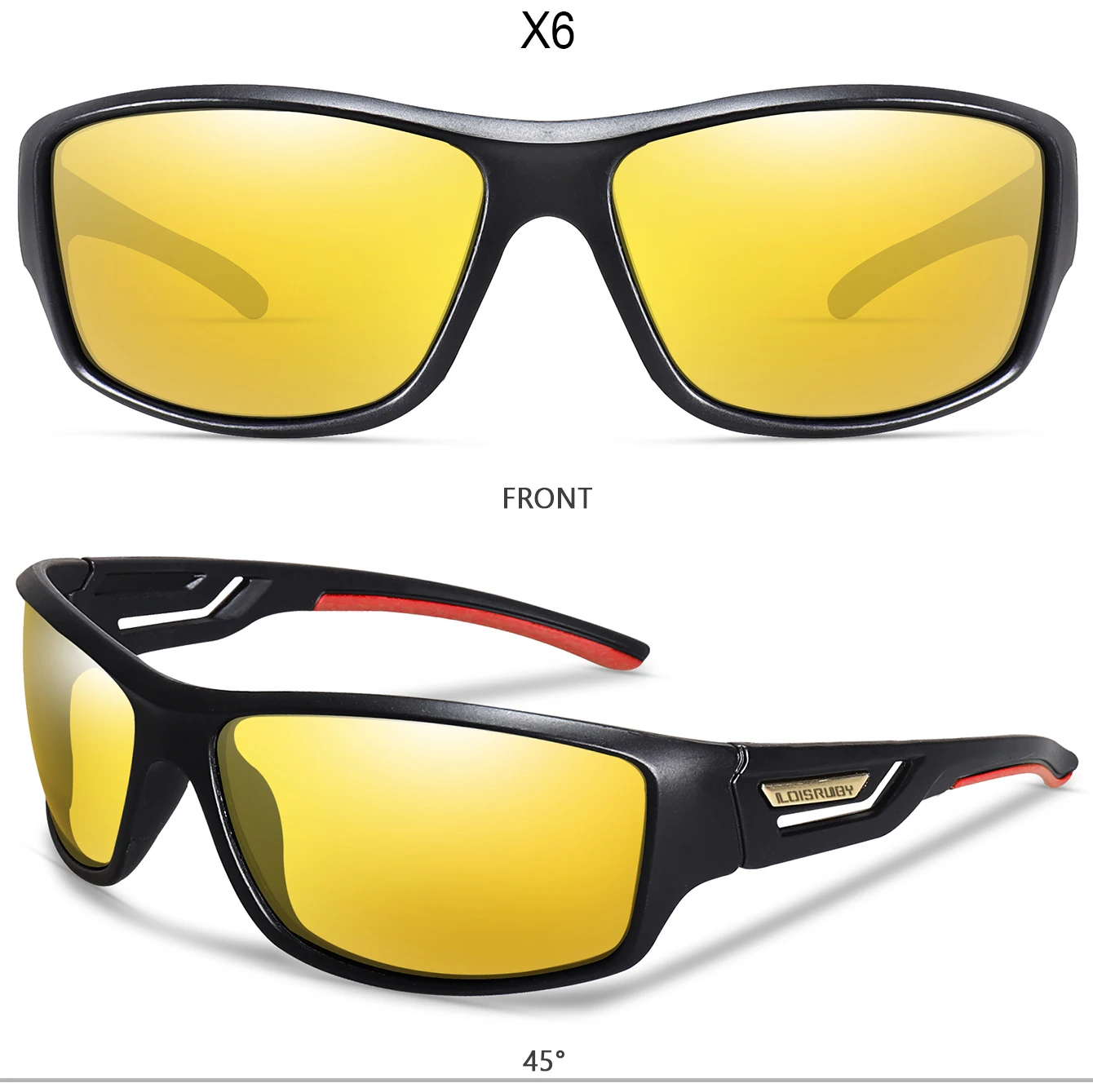 Polarisierte Nachtsicht-Sonnenbrille für Herren und Damen, ovale Linse, Vollformat-Brille, Fahren, Angeln, Laufen, Radfahren – Detail 5