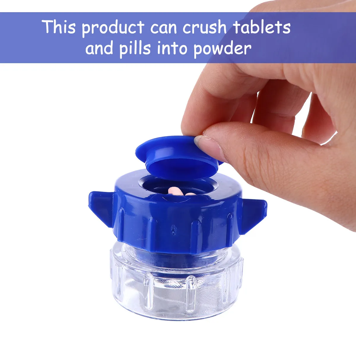 

Baby Pill Durable Blue Medicine Pulverizer Dispenser Cutter Medical Grade Safe Strong Easy Clean Storage Box Tablets