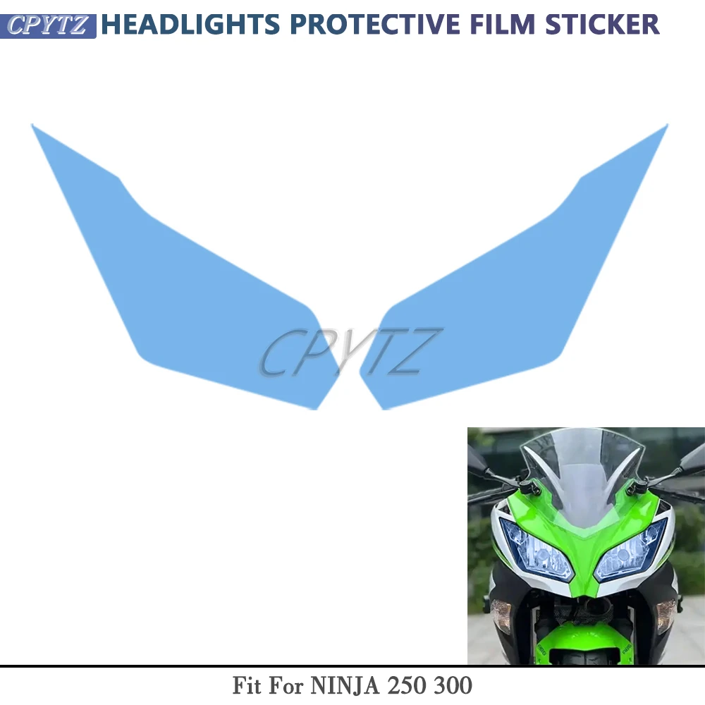 Fit for NINJA 250 300 Transparent scratch resistant Headlights Protective Film Sticker Motorcycle  Accessories