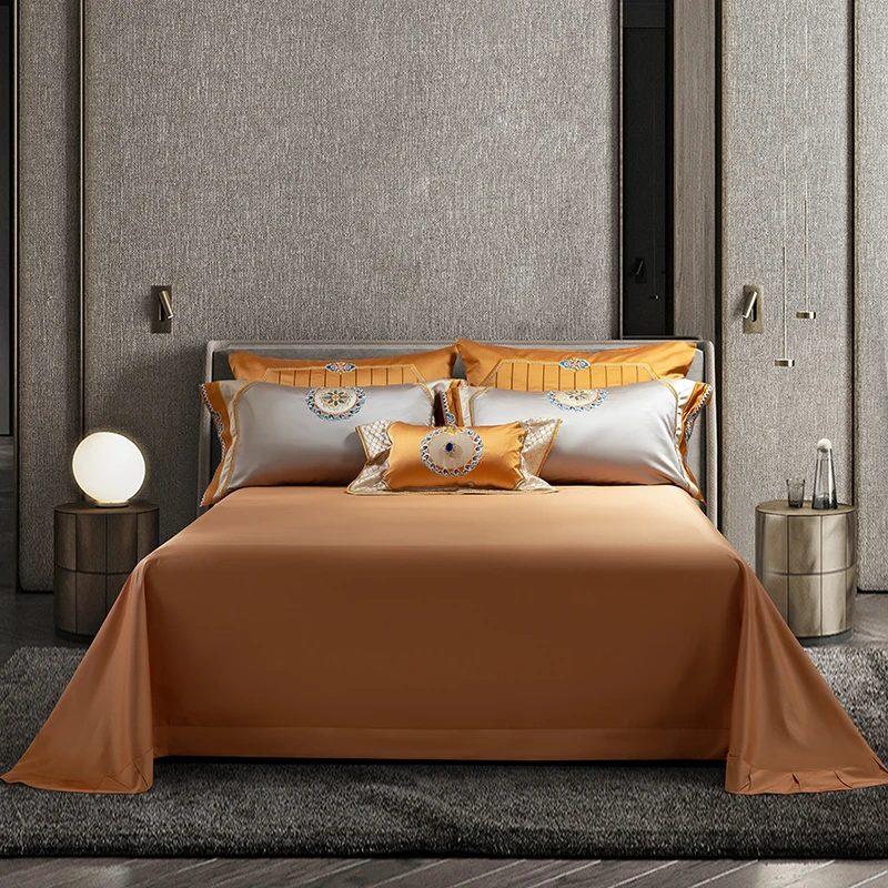 4/6/10Pcs Luxurious Sateen Duvet cover set Bedsheet Bedspread Pillowcases Double Queen Embroidery Damask Decorative Bedding set