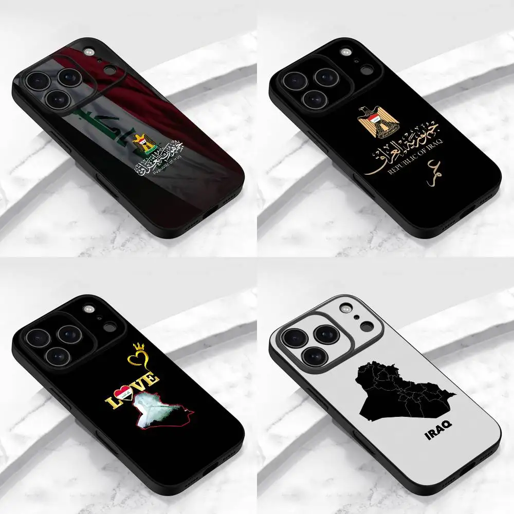 

Republic Iraq Passport Map Phone Case For iPhone 17,16,15,14,13,12,11,Pro,Max,Plus,E,Air,Mini Protective Black Cover