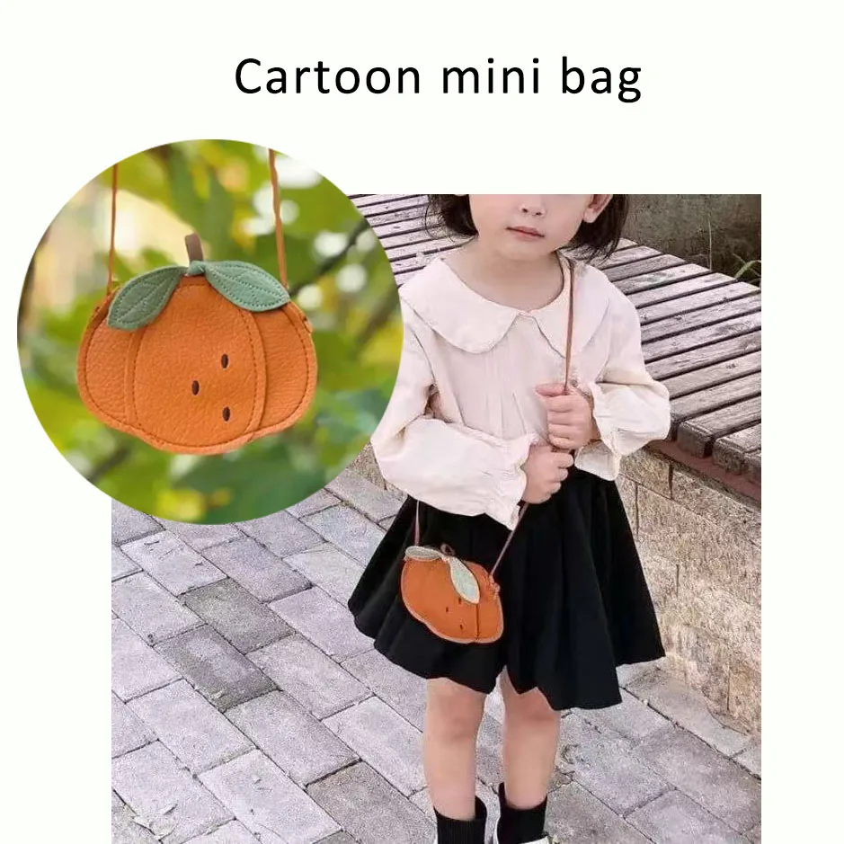 

Children's Cartoon Crossbody Bag Cute Handbags Gift Mini Bags For Toddler Girls Pumpkin Mini Bag Kawaii Baby Small Bag Gift