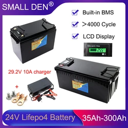 24V 35Ah 100Ah 150Ah 200Ah 300Ah Lifepo4 Battery Pack BMS For E-boat inverter RV Camping Golf Cart Solar storage+29.2V Charger