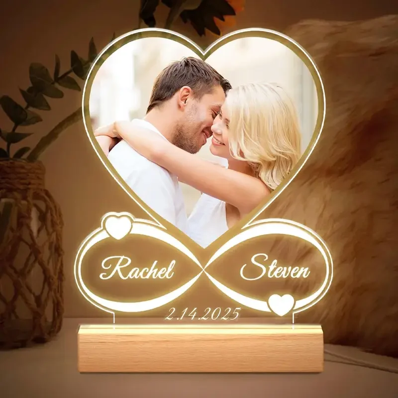 

Personalized LED Photo Frame Custom Shopify Song Plaque Romantic Valentine's Day Gift for Couples Anniversary Birthday Present