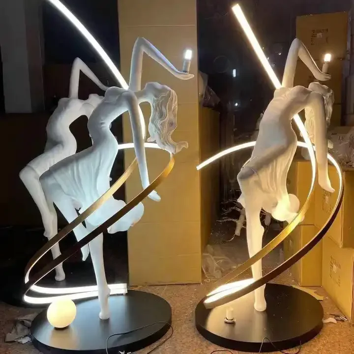 Characters Statue Floor Lamp Decoration Bedside Living Room Gallery Clothing Store Hotel Resin Lamp