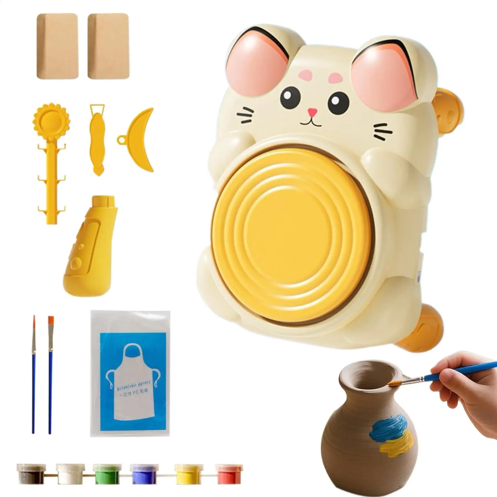 

Pottery Wheel for Kids At Home Pottery Set Educational Clay Sculpting Tools for Beginners Students Girls Boys Classroom School