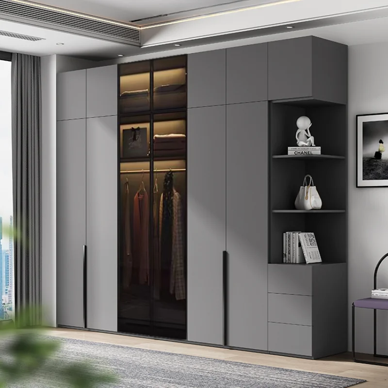 

Storage Organizer Wardrobe Manmade Board Luxury Open Closets Room Wardrobe Storage Cabinet Rangement Chambre Bedroom Furniture