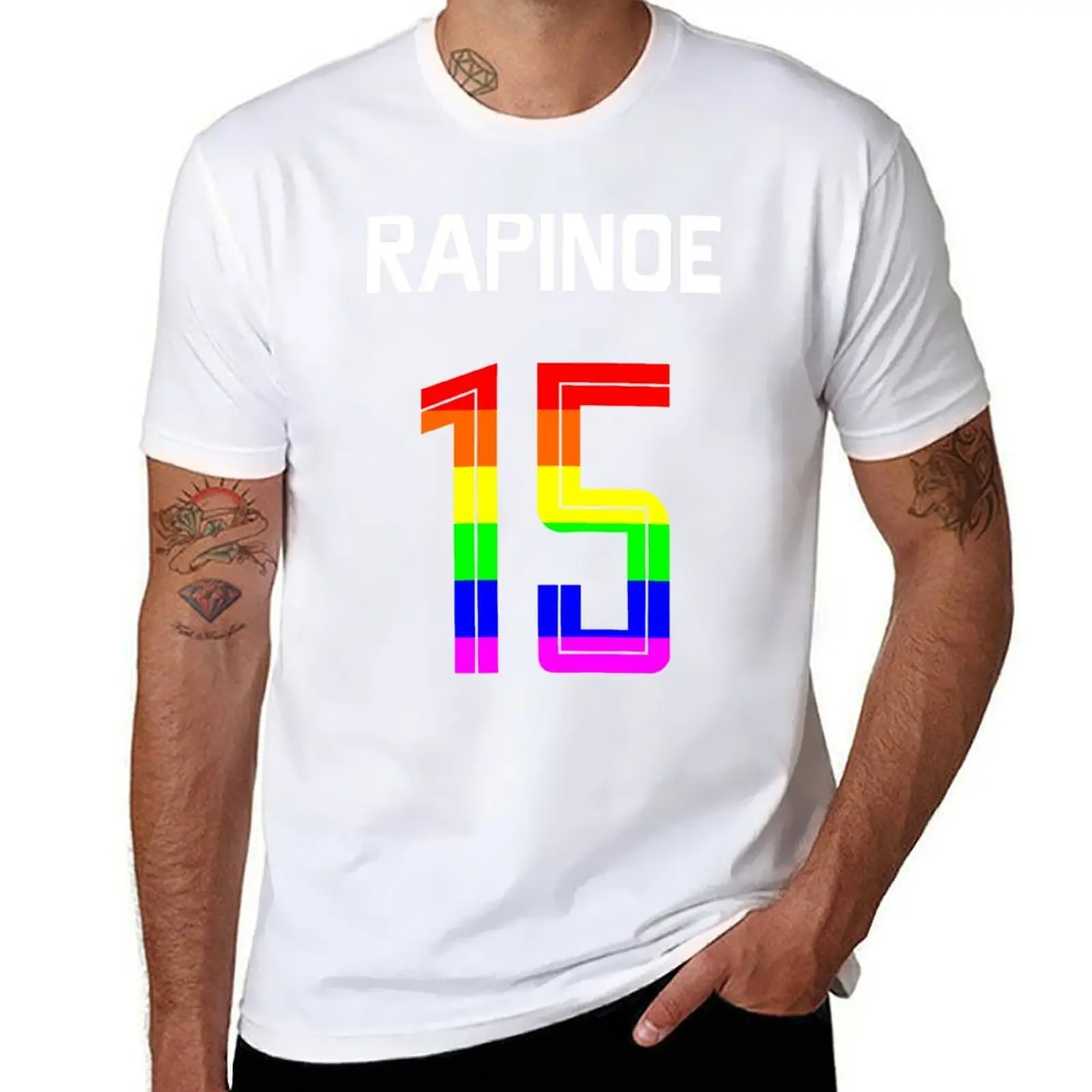 

Megan Rapinoe - Pride 15 Back Side Print T-Shirt anime t shirts for man mens graphic t shirts T-Shirt