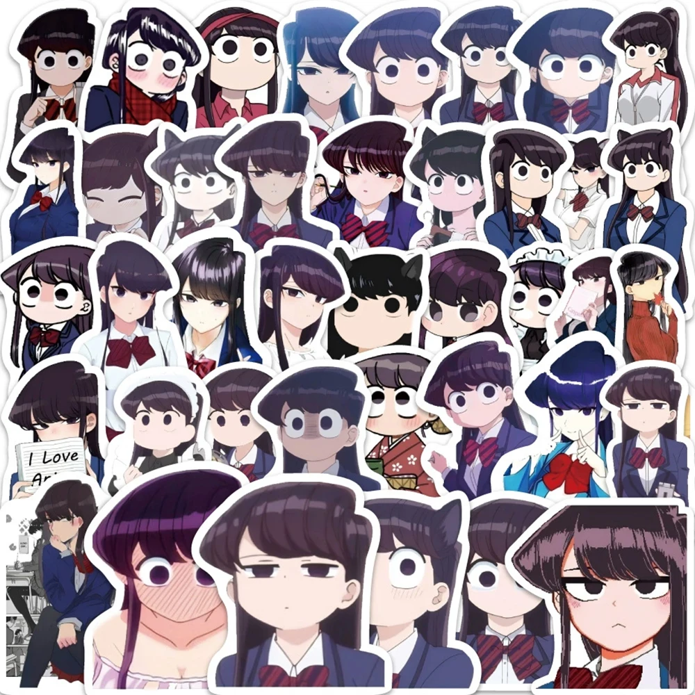 

10/30/60pcs Girls Komi Shouko Anime Stickers Komi Can't Communicate Sticker Aesthetics Laptop Phone Luggage Decoration Decals