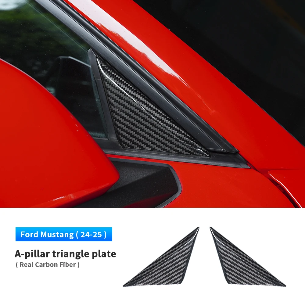 

TIYPEOR Dry Real Carbon Fiber Car Car Window Trim Triangle Plate Cover for Ford Mustang S650 GT 2024 Exterior Accessories