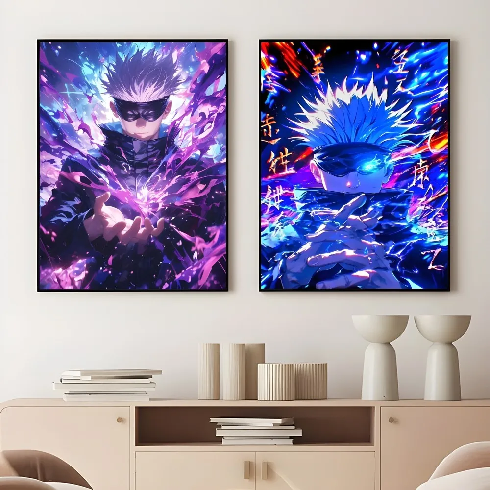 2025 Anime Gojo X Geto samoprzylepny plakat przyklejony obraz ścienny drukowanie wodoodporny dom salon sypialnia pokój Bar estetyczny wystrój