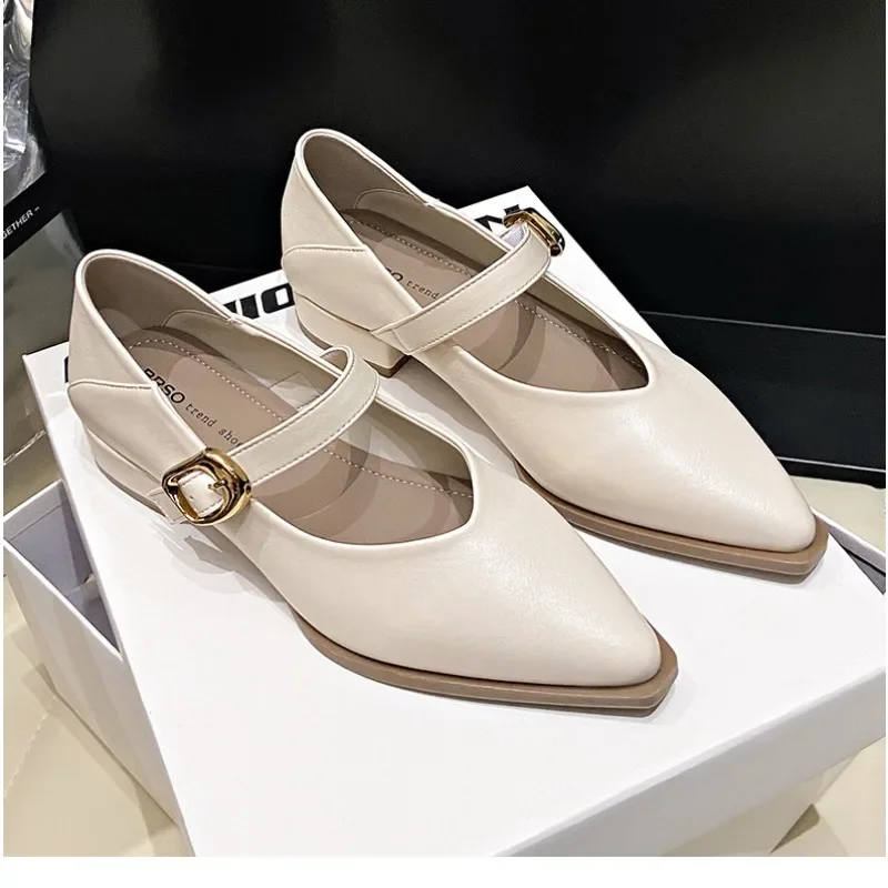 2024 New Style Fashionable Comfortable Elegant Toe Shoes Women's Sweet Cool Mary Jane Shoes Evening Night Versatile Scoop Shoes