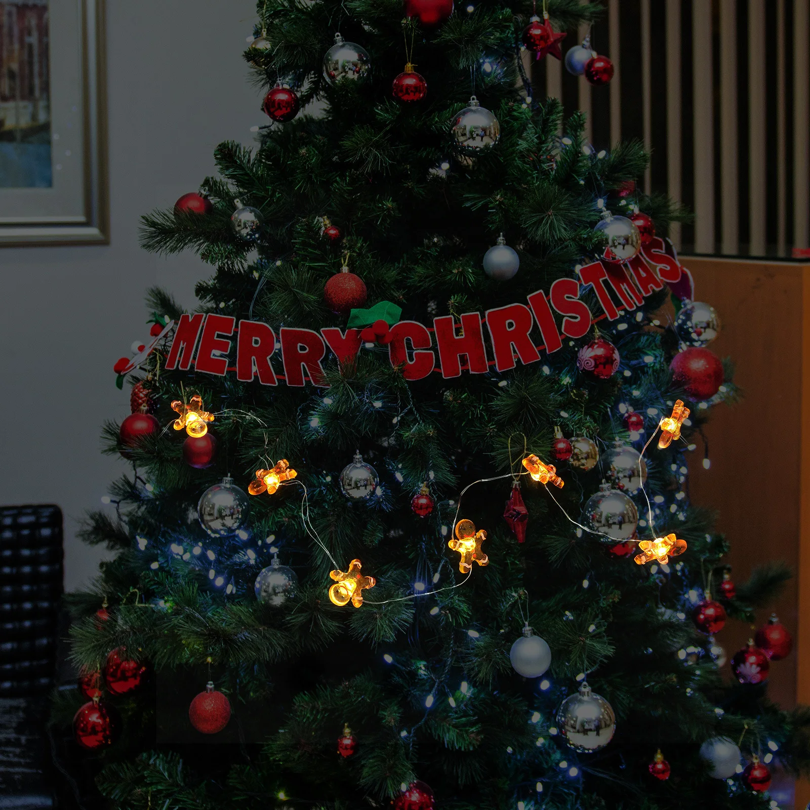 1 قطعة عيد الميلاد الزنجبيل الزنجبيل رجل ضوء سلسلة متعة عيد الميلاد زينة حفلة الزنجبيل رجل مصباح سلسلة عيد الميلاد ضوء حلية #1