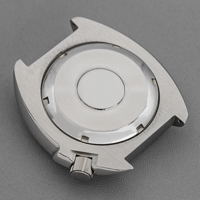 Silver Turtle Case Sealed Back NH35 NH36 4R36 7S26 Movement Compatible 28.5mm Dial NH35 Case Sapphire Crystal Men's Watch Case