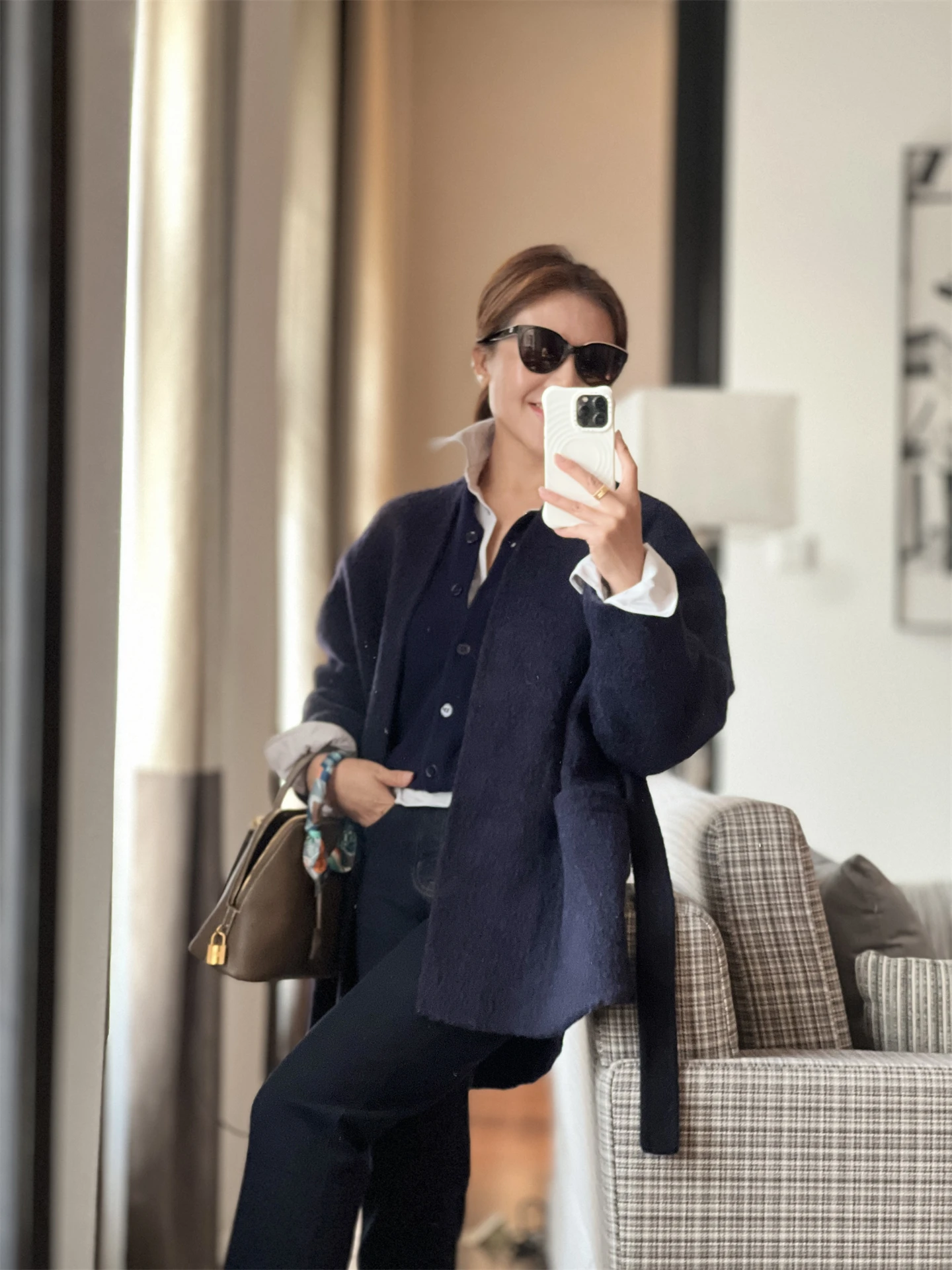 

Синее шерстяное пальто без воротника с заниженной линией плеч, с поясом на талии, средней длины, модная женская зимняя верхняя одежда