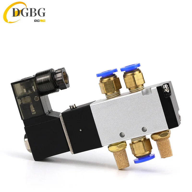 Válvula Solenoide eléctrica neumática 4V110, válvula solenoide de aire de Control de 5 vías y 2 posiciones 4V110-06 DC12V DC24V AC24V AC110V AC220V