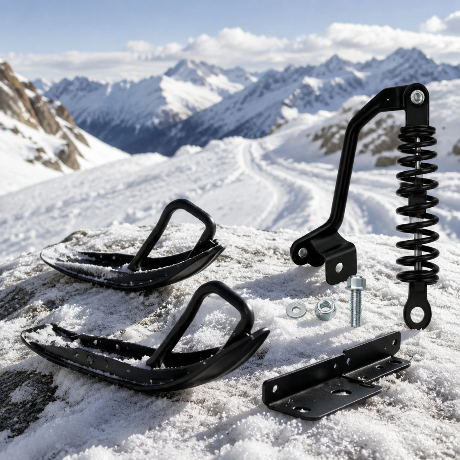 Snowmobile Ice Scraper Easy to Install Spring-Loaded Ice Scraper Snowmobile Snow Scratchers Kit Replacement Winter Use