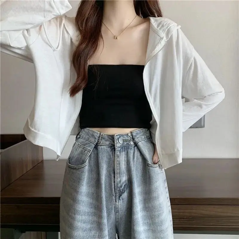 Japanese women's spring and summer thin jacket lazy style hooded sun protection cardigan loose chic niche top ins trendy