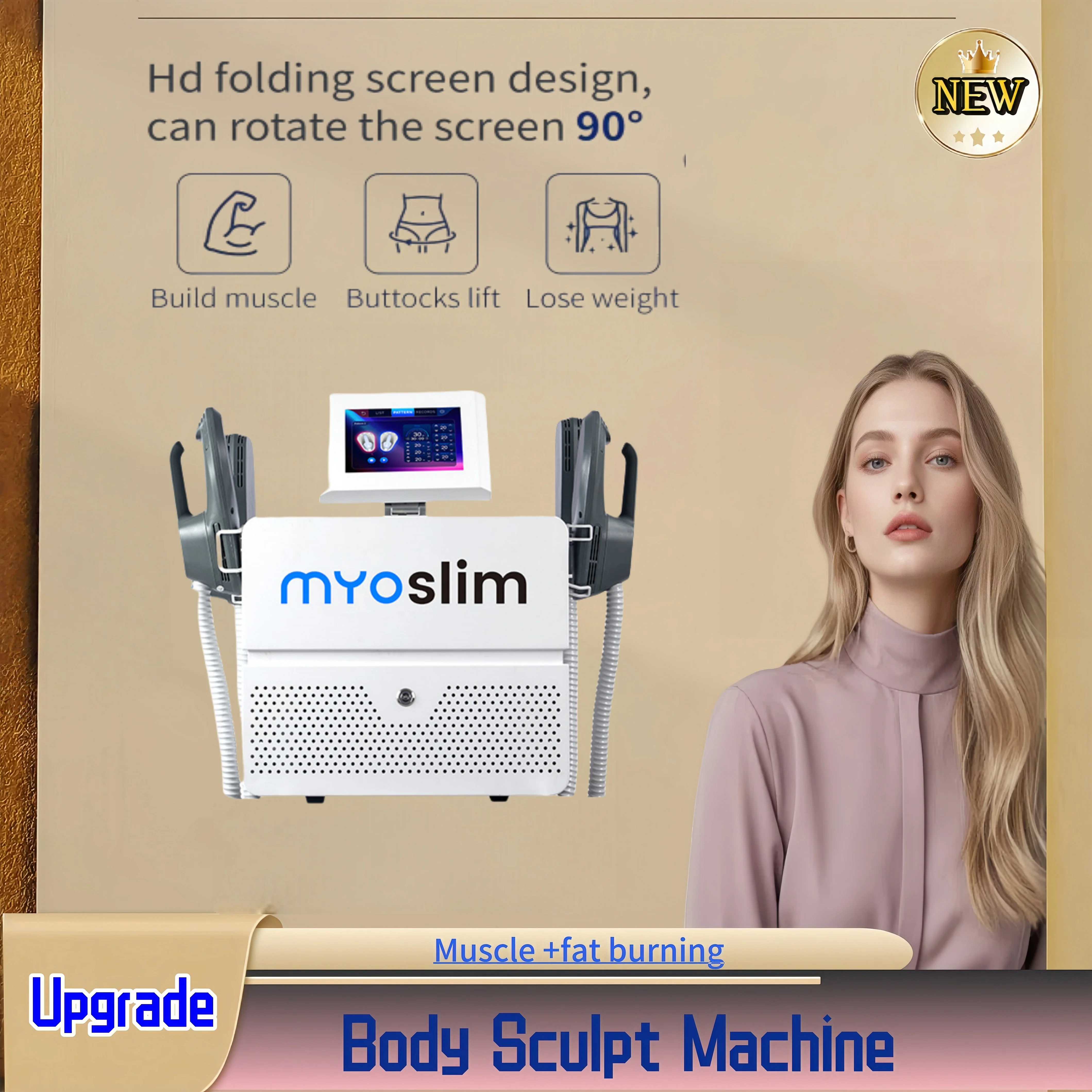 

6500W Myoslim Pro Muscle Trainer Advanced Dual Body EMS Sculpting RF Technology Pelvic Floor Stimulation Toning Fitness Machine