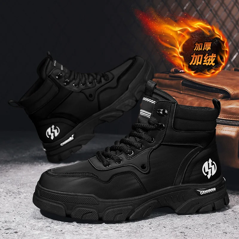 جديد الشتاء الرجال الأحذية في الهواء الطلق عالية أعلى أفخم الدافئة حذاء بوت بطول الكاحل تنفس المضادة للانزلاق مقاومة للاهتراء حذاء الثلوج أربعة ألوان المتاحة #3