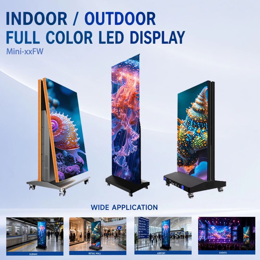 Customized Waterproof LED DisplayGQY P4 Floor Standing LED Poster For Exhibition Hall Brand Introduction Wall With High Resoluti