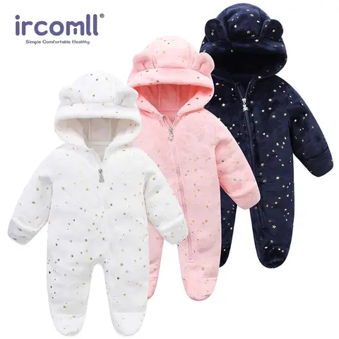 Ircomll Pagliaccetti per neonati Primavera Autunno Caldo pile Carino Costume infantile Bambini Tutina Tute Vestiti per bambini 0-1Y Outwear
