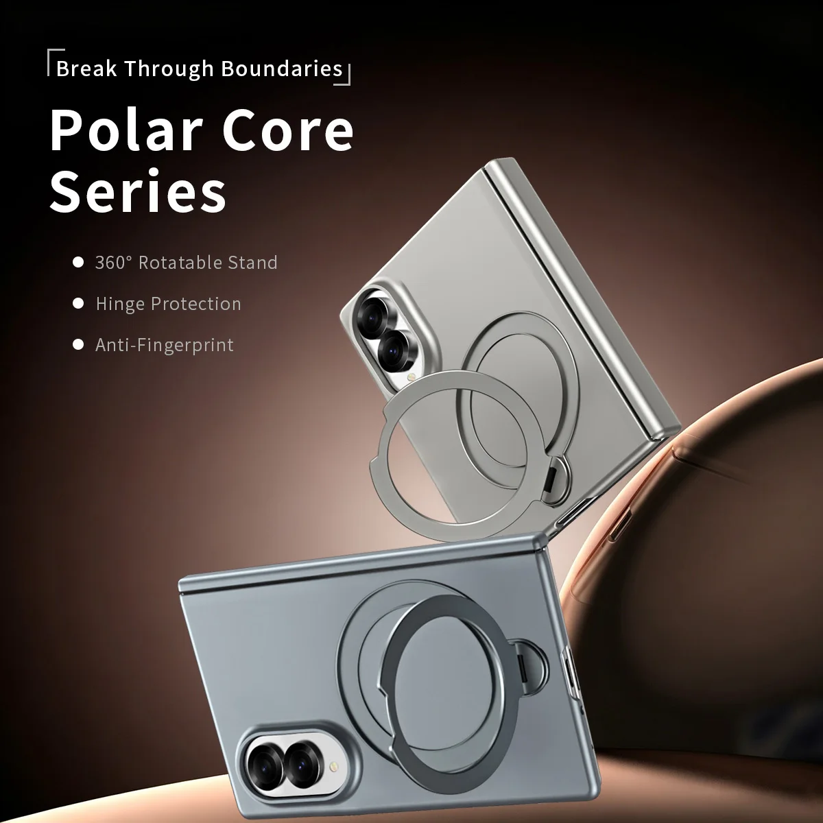 For Samsung Galaxy Z Fold 8 Phone Case with Magnetic 360° Rotating Stand and Spring Hinge Protective Cover