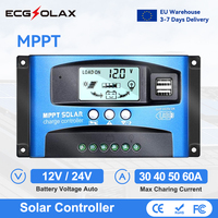 Ecgsolax 30A 40A 50A 60A 100A Mppt Solar Charge Controller 12V 24V Auto Solar Regulator with Lcd Max Pv 50Vdc Solar Controller