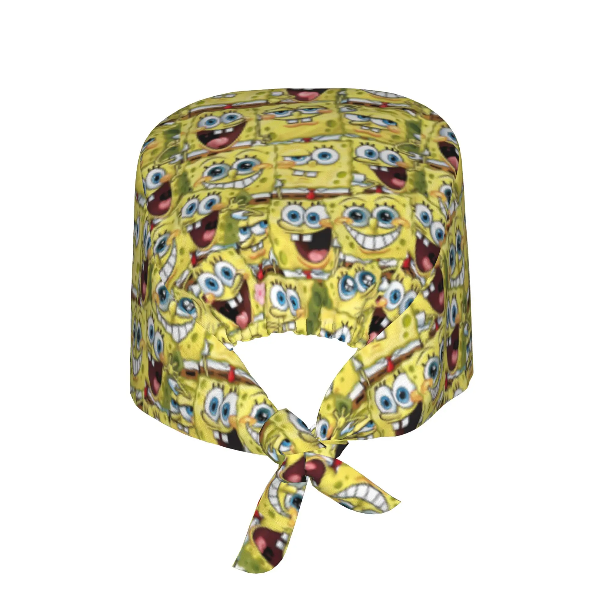 Custom S-Sponges Anime Bobes Medical Staff Scrubs Hat Men Women Cartoon Doctor Nursing Surgical Cap Scrub Caps