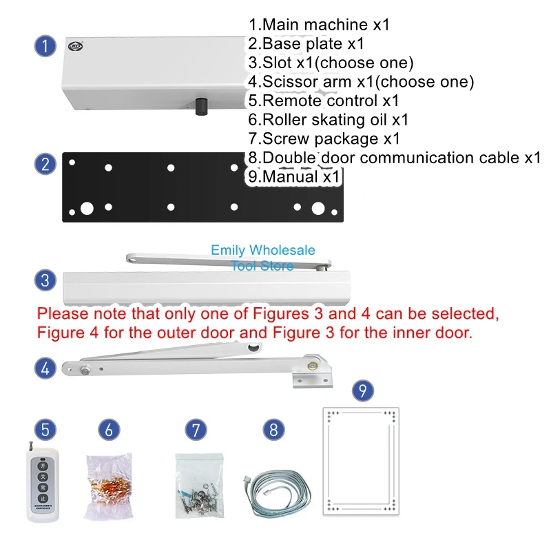 Imagem -04 - Elétrica Porta Externa Mais Perto Abridor Plano Automático Controle Remoto Acesso Unidade de Controle Interruptor do Sensor Cd2801