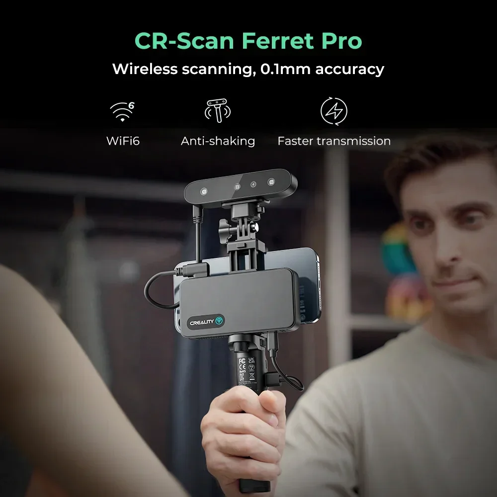 Creality Ready To Ship High Accuracy 0.1mm CR-Scan Ferret Pro Industrial Body  Jewelry Handheld 3D Scanner