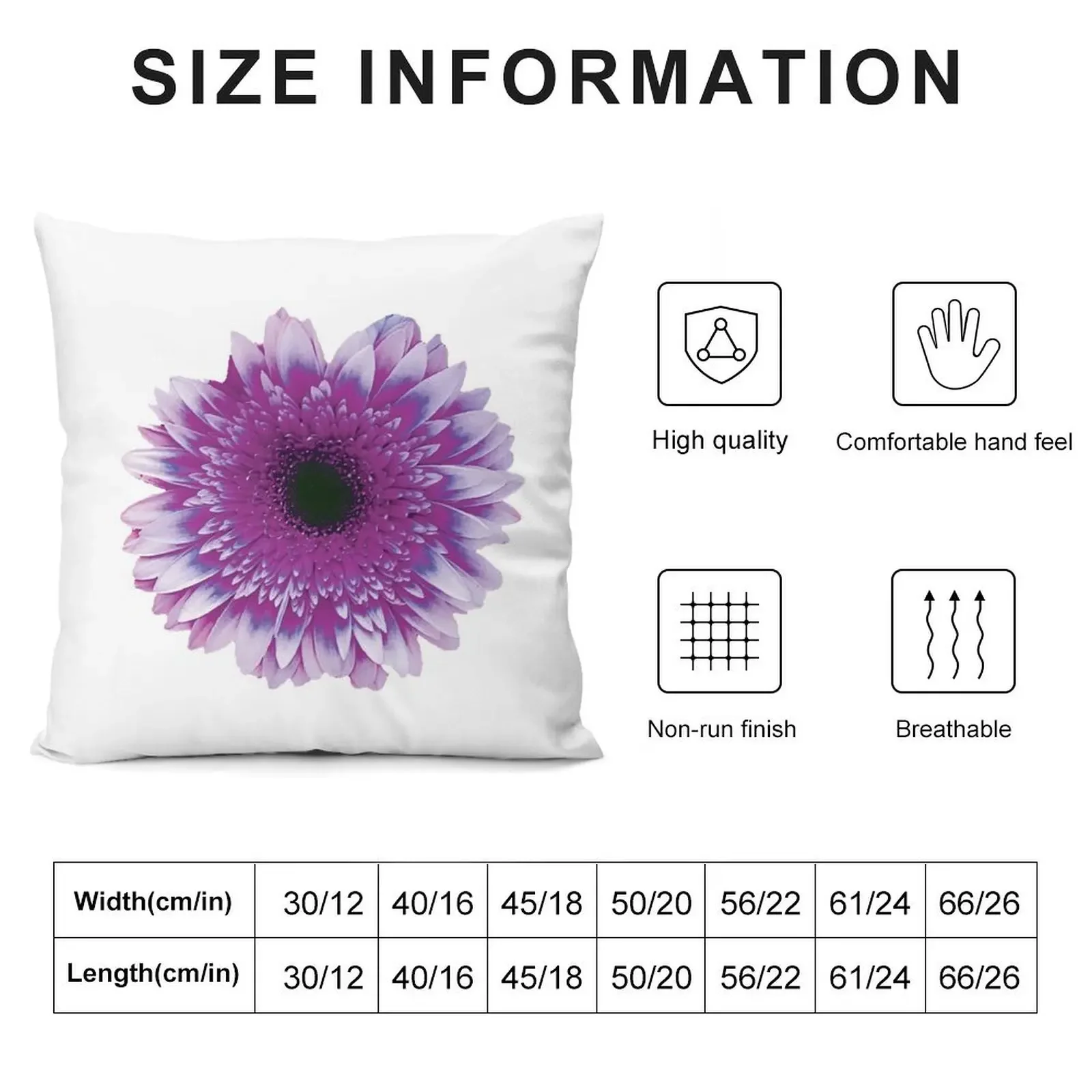 Purple Gerber Daisy Throw Pillow Couch Pillows Sofa Cushions Covers ornamental pillows pillow