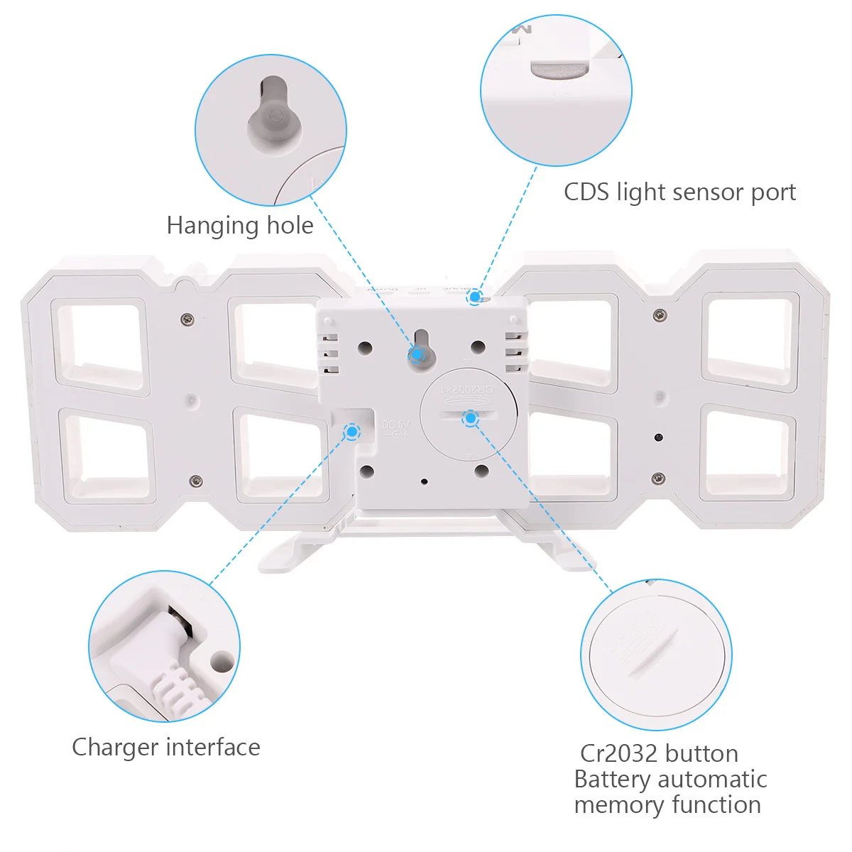 

3D Led Digital Clock Creative Wall Desk Alarm Clock Brightness Adjustable Snooze Wake-Up Function Energy Saving Low Power