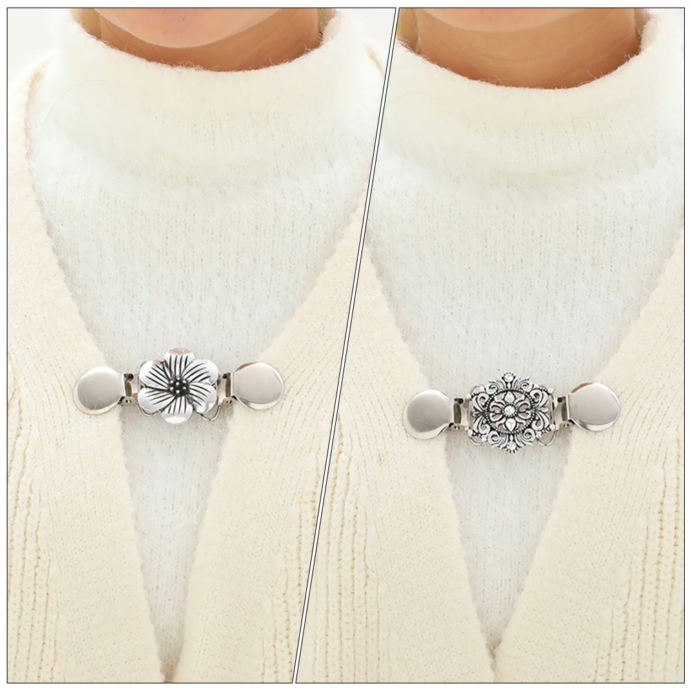 

4Pcs Retro Brooch Clips Vintage Duckbill Pin for Shirt Scarf Sweater Decoration Clothing Accessories Collar Safety Pin