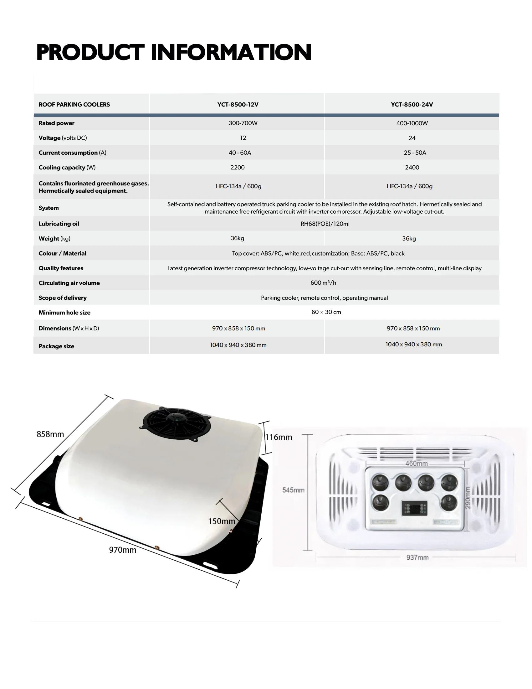 Universal 12 Volt 24V Parking Cooler New Electric Air Conditioner for Cars Excavator RV Truck Other Air Conditioning Systems
