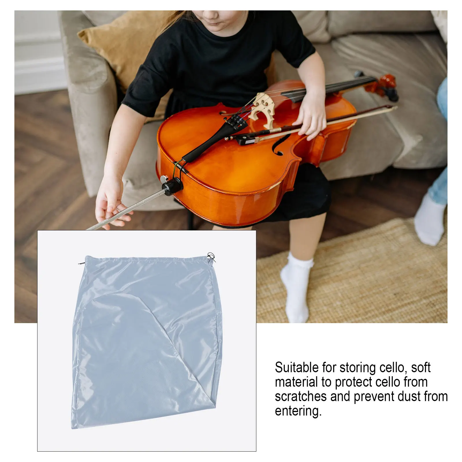 

1pc Exquisite Durable Cloth Cello Cover Supple Scratch Resistant Thicken Protective Sleeve Long Service Life Decoration Useful