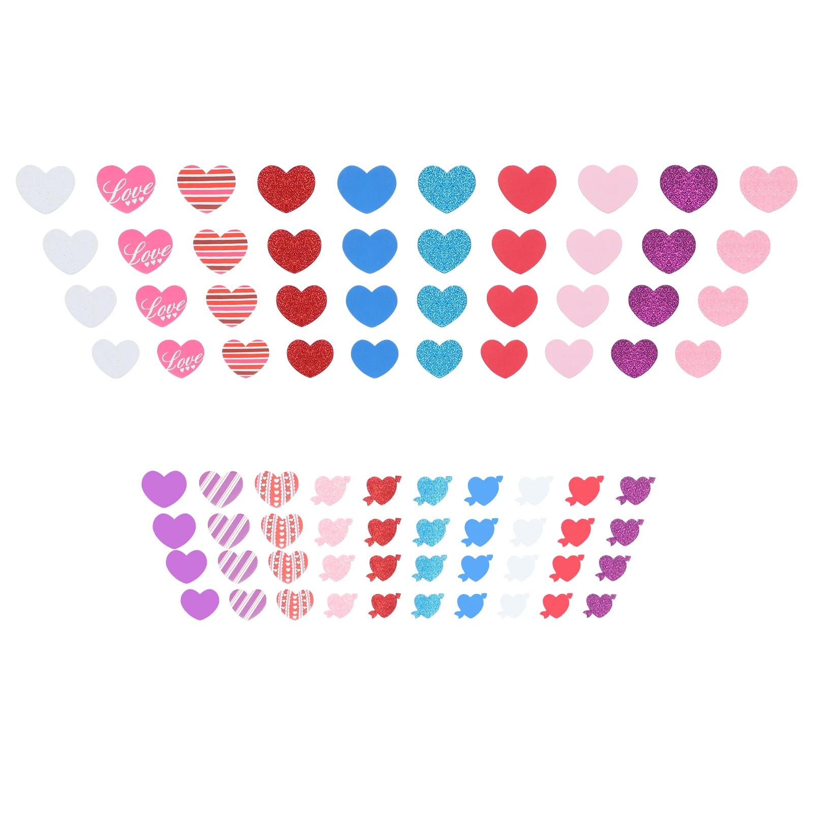

610pcs Heart Shaped Foams Stickers Valentine Decor DIY Craft Supplies Paper Cards HomeDecoration