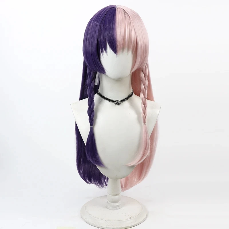 2.5 Dimensional Seduction Nagomi 753 Cosplay Wig Pink Purple Heat Resistant Synthetic Hair Halloween Party Role Play + Wig Cap