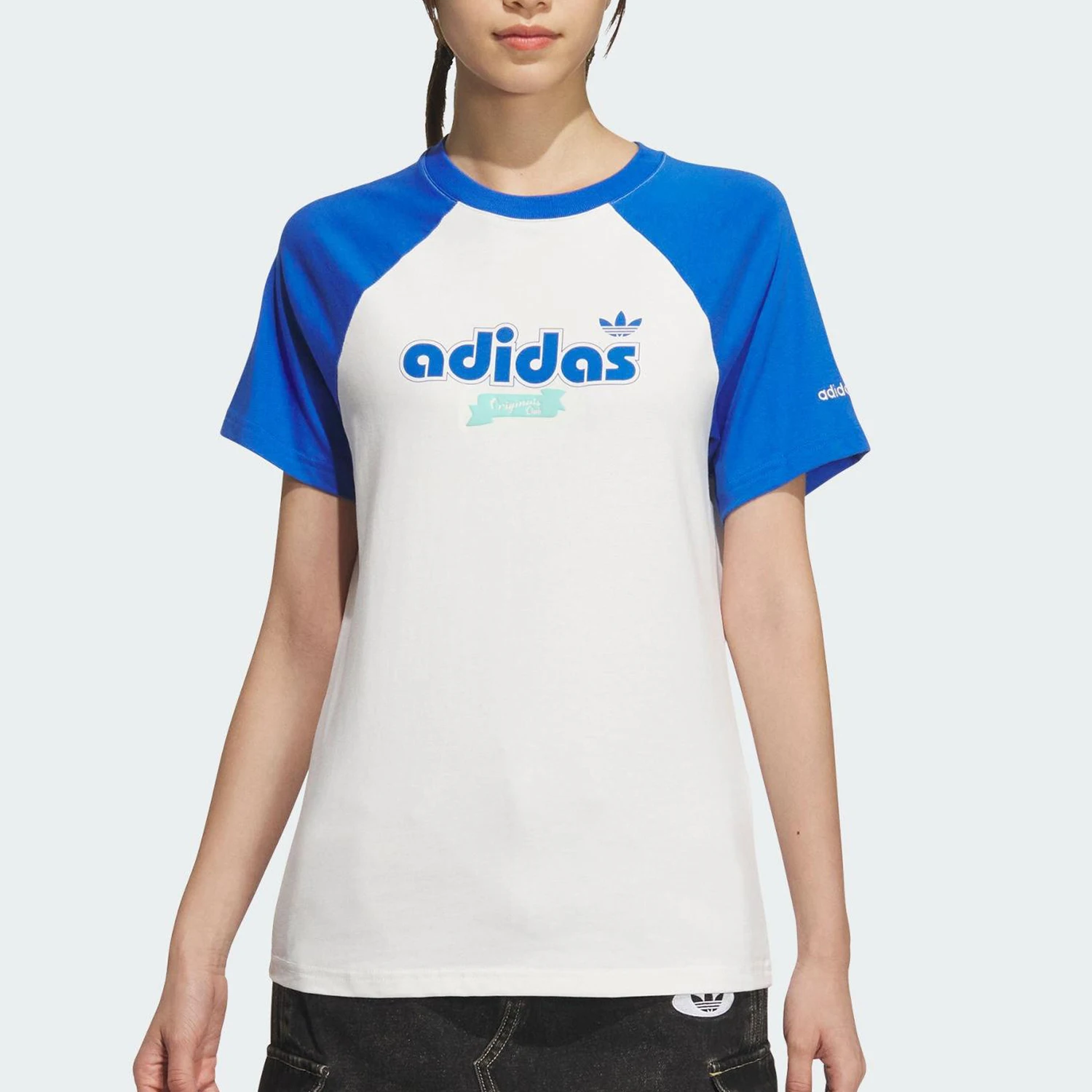 

Adidas genuine Three Stripes Women's Loose Daily Printed Casual Short Sleeve JM8006