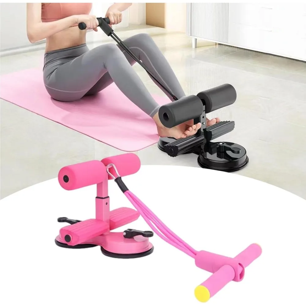 Sit Up Assist Fitness Equipment, Multifunctional Abdominal Fitness Device, Sit Ups Foot Holder with Elastic Suction Cups and Pul