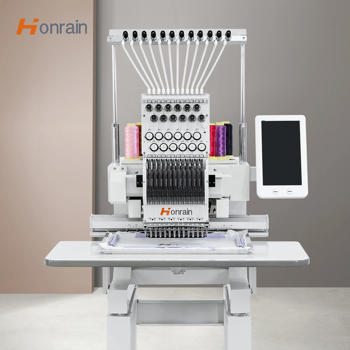 Honrain Automatic Single Head 12 Needles Embroidery Machine Home Use Easy to Move After-sales Service