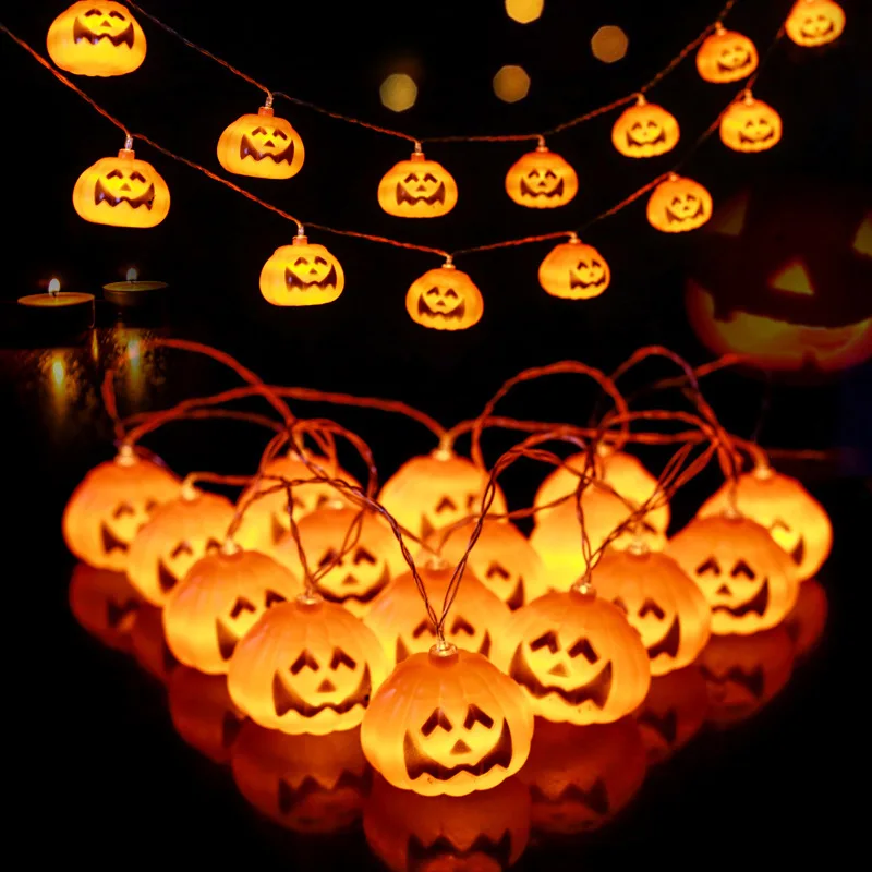 Thanksgiving Ghost String Lights Spooky Colorful Light 6m 40 LEDs Battery Operated For Halloween Decoration Room Garlands(Ghost)