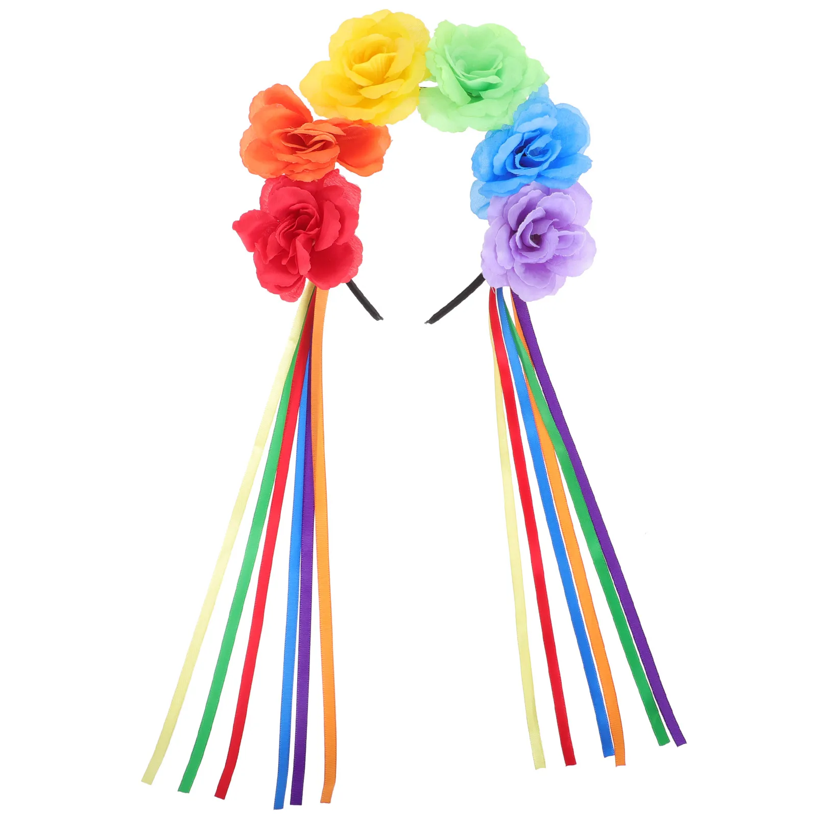 

Rainbow Pride Month Headband Flower Headband for Women Decorative Hair Hoop Floral Headdress Event Accessories Colorful Chic